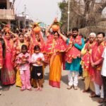 लेस्लीगंज में रामनवमी पर्व पर निकाली गई भव्य कलश यात्रा, स्थानीय विधायक की धर्म पत्नी किरण मेहता हुईं शामिल।